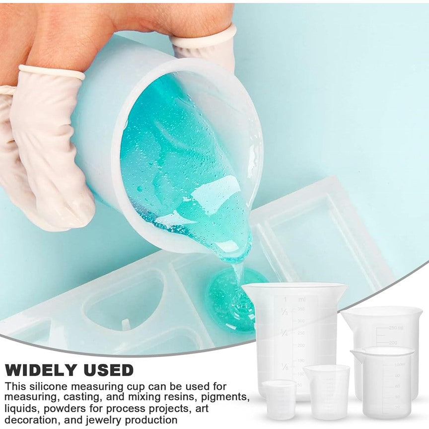 1 pc Reusable Resin Mixing Cup Silicone Measuring Beaker Jar for DIY Resin Art ,300 ml silicone measuring cup ,750 ml measuring cup for epoxy resin.