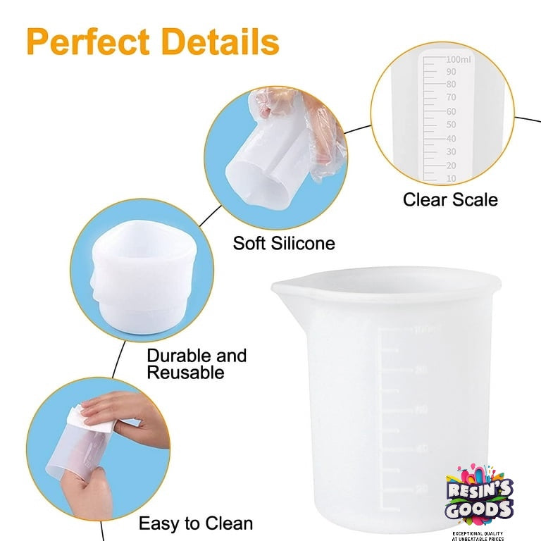 1 pc Reusable Resin Mixing Cup Silicone Measuring Beaker Jar for DIY Resin Art ,300 ml silicone measuring cup ,750 ml measuring cup for epoxy resin.