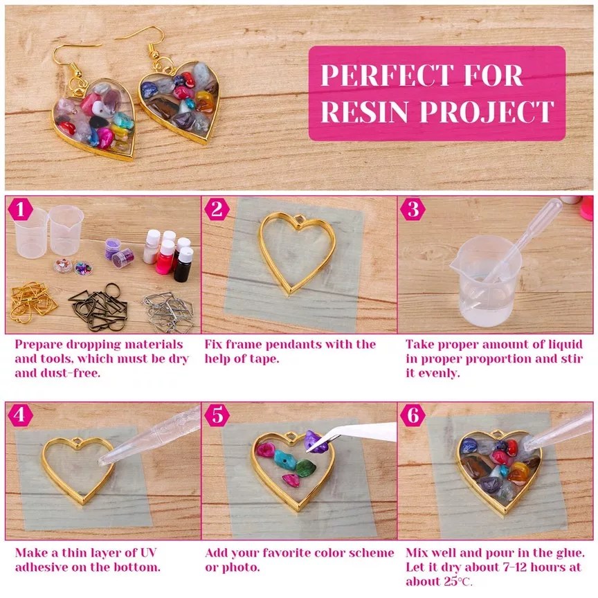 10Pcs different shape Bezels for resin art , Geometric stainless steel Frame Pendant ( Gold/Silver)