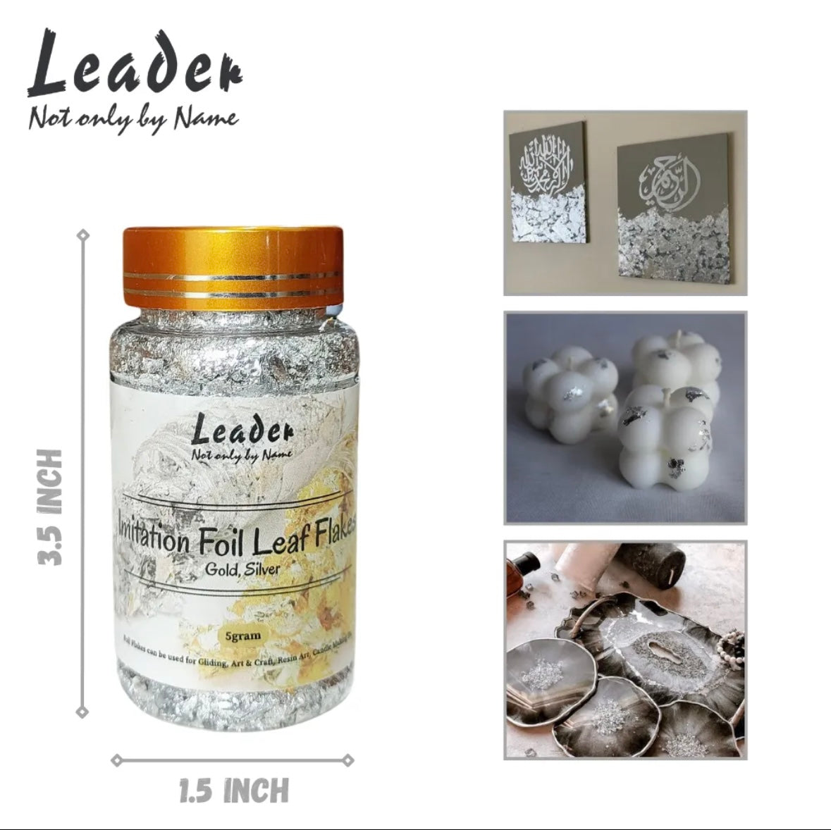 Foil Flakes for Resin Art, Calligraphy (Available in Gold and Silver )