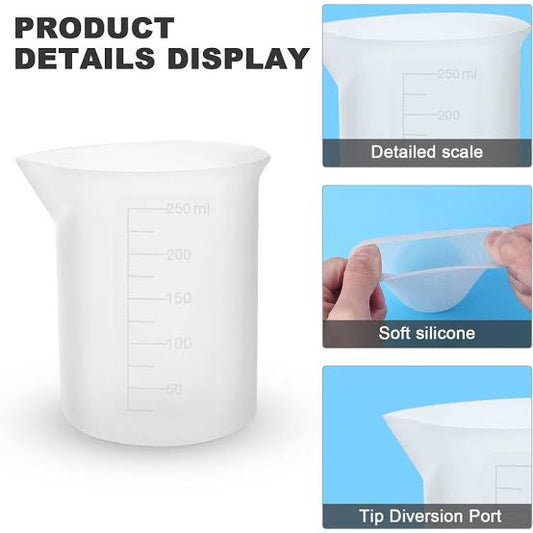 1 pc Reusable Resin Mixing Cup Silicone Measuring Beaker Jar for DIY Resin Art  ,300 ml silicone measuring cup ,750 ml measuring cup for epoxy resin.