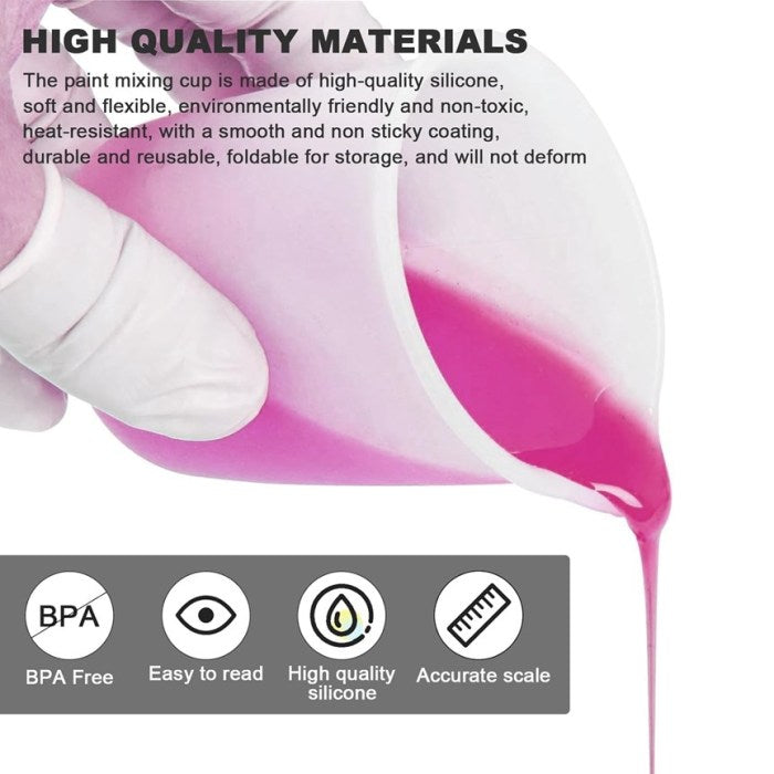 1 pc Reusable Resin Mixing Cup Silicone Measuring Beaker Jar for DIY Resin Art  ,300 ml silicone measuring cup ,750 ml measuring cup for epoxy resin.