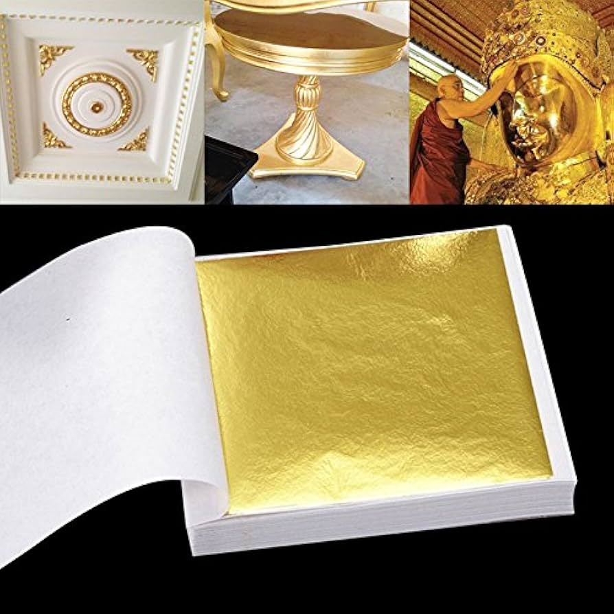 Foil leaf for resin art |pack of 100 sheets (5×5 inches) Golden/ silver sheets)